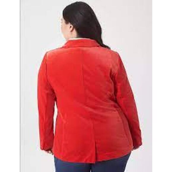 Lane Bryant Jacket Blazer Women's 22 Red Luxe Velvet NEW‎ Holiday Career - Picture 3 of 13